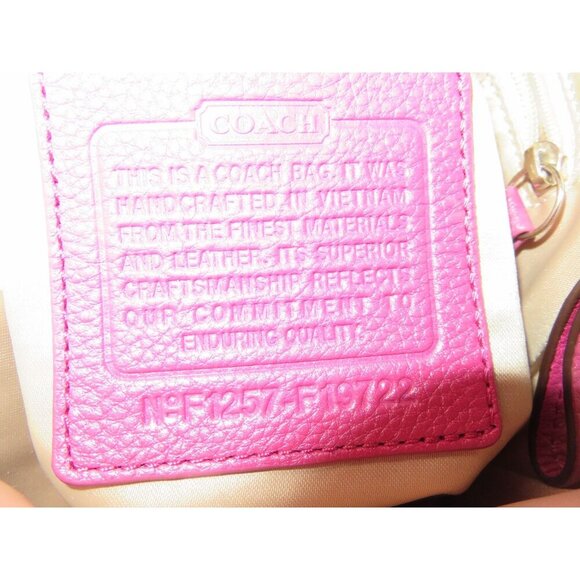 Coach Pebbled Leather Chain Duffle Convertible Crossbody Handbag in Blossom Pink - Picture 7 of 13